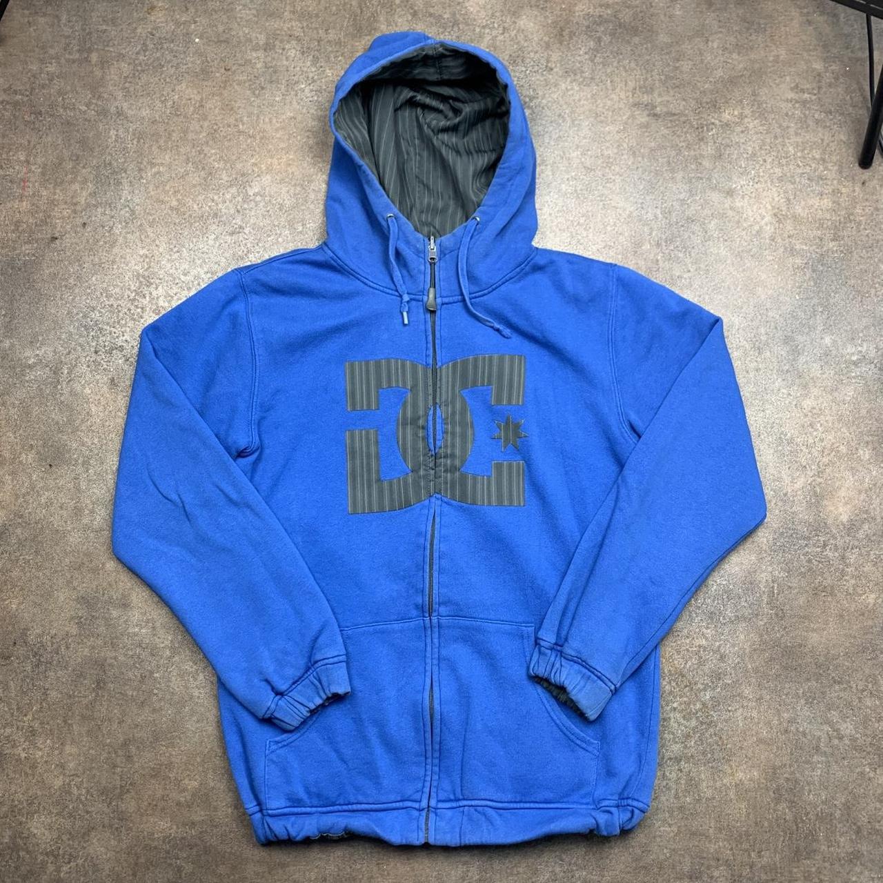 DC Shoes 00s blue grey reversible zip hoodie jacket