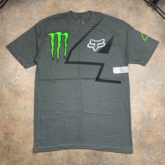 Fox Racing x Monster Energy 00s grey graphic tee