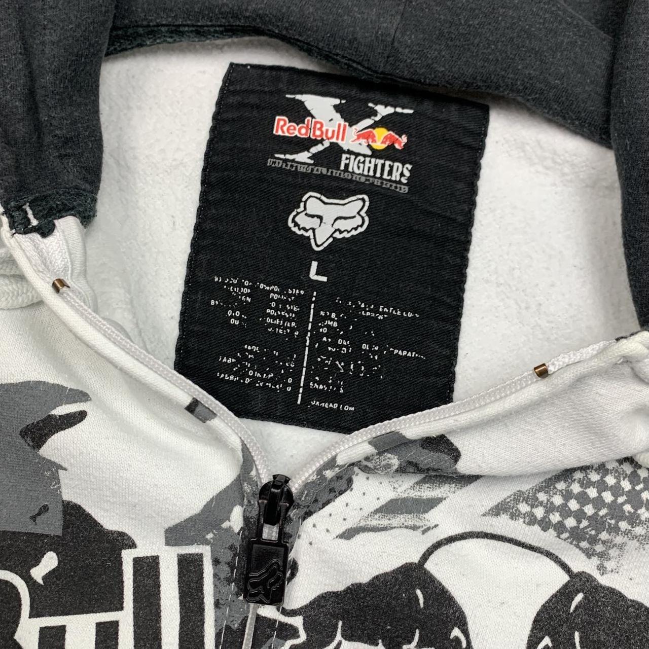 Fox Racing x Red Bull 00s graphic white boxy zip hoodie