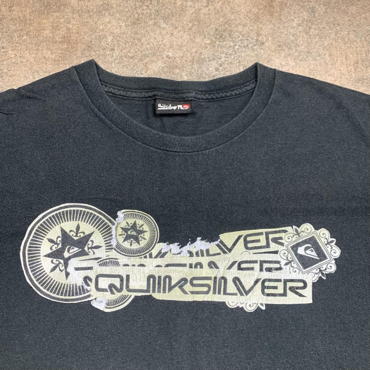 Quiksilver 00s black gold boxy graphic tee
