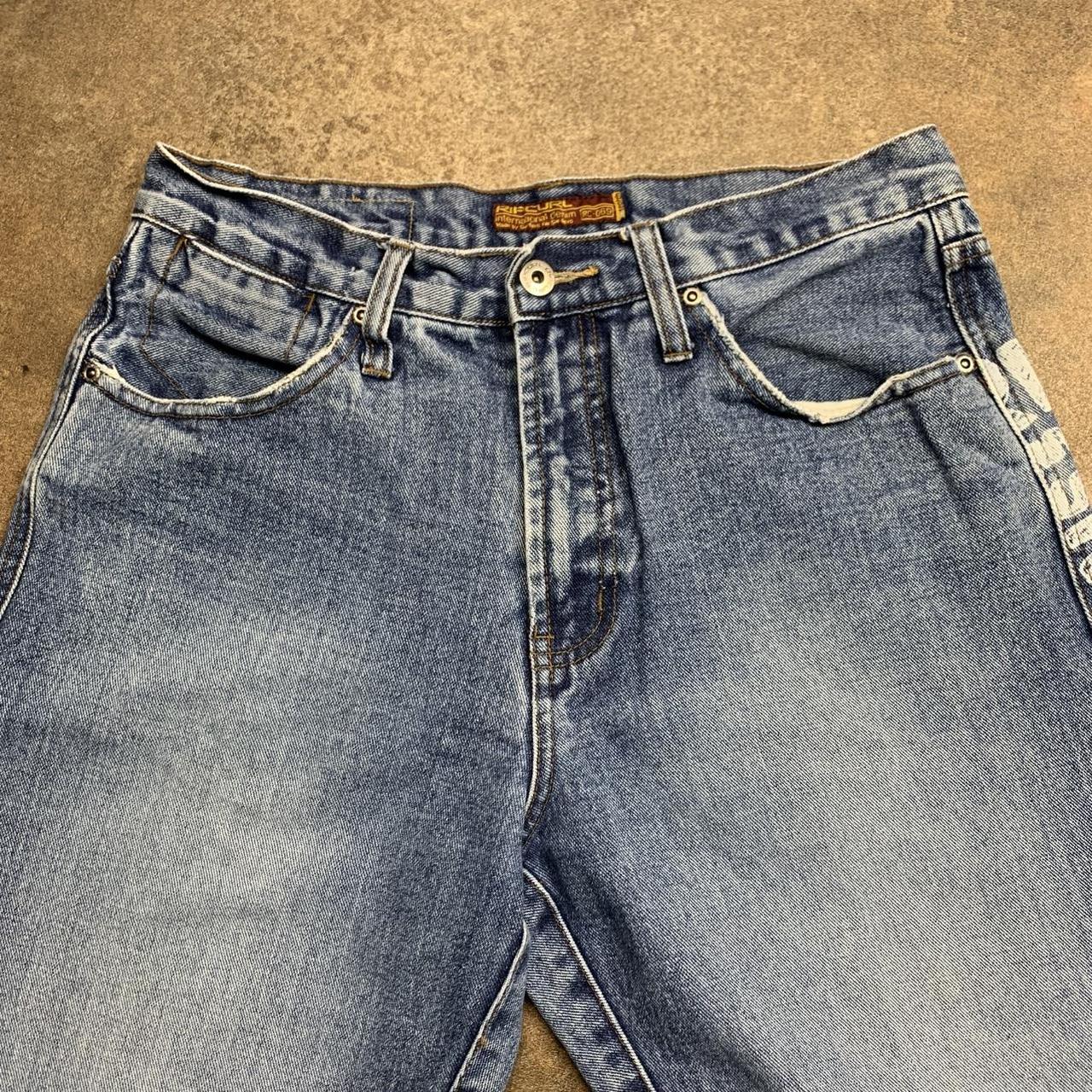 Rip Curl 00s blue graphic baggy denim jeans
