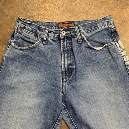 Rip Curl 00s blue graphic baggy denim jeans