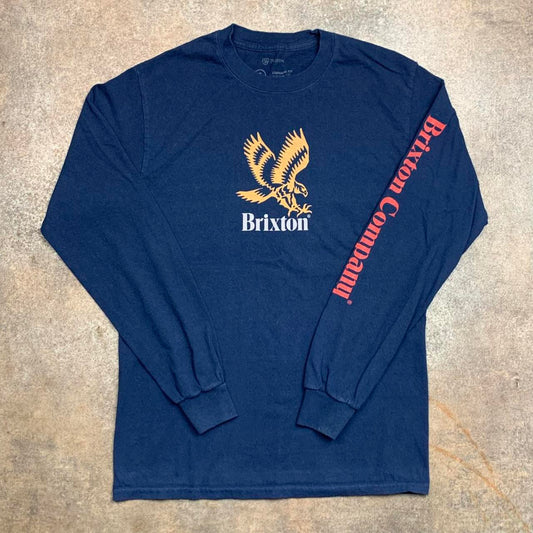 Brixton graphic navy long sleeve tee