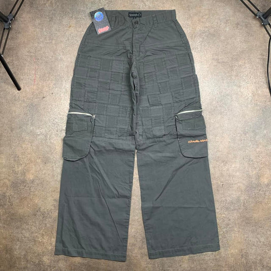 Criminal Damage 00s baggy grey graphic cargo jeans