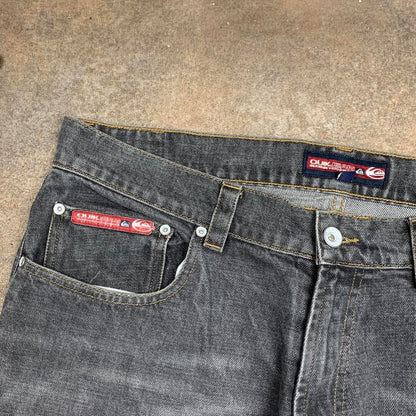 Quiksilver 90s baggy faded black grey denim jeans