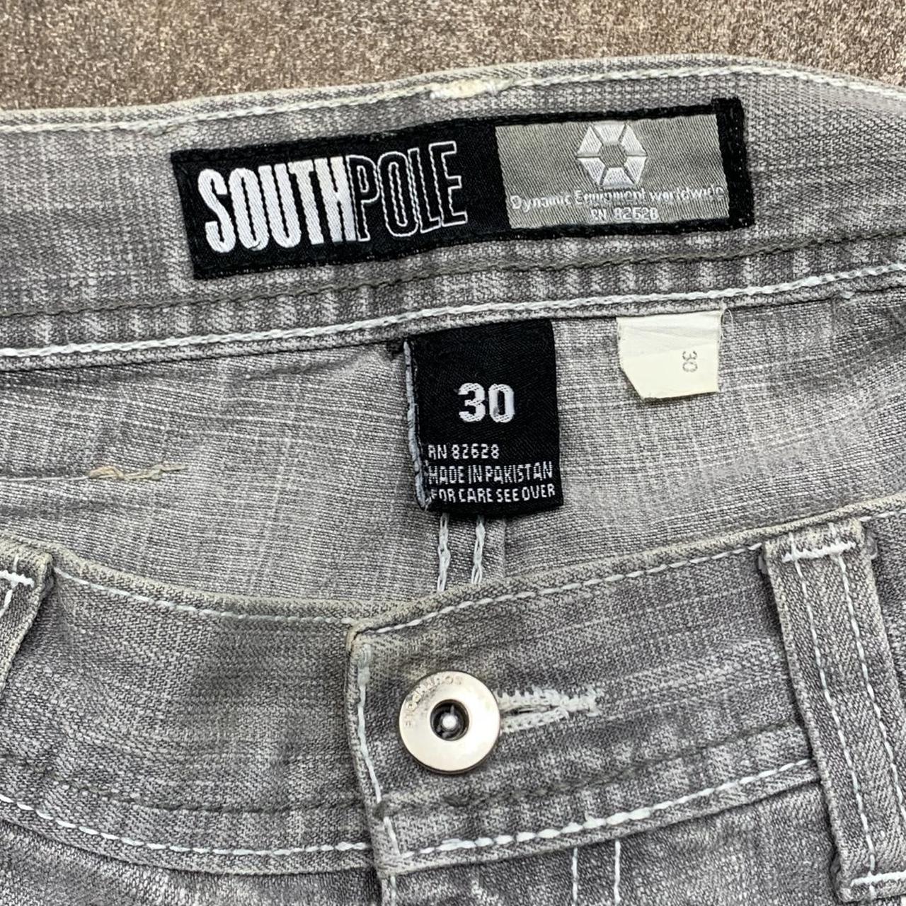 Southpole 00s white light grey grunge denim jeans