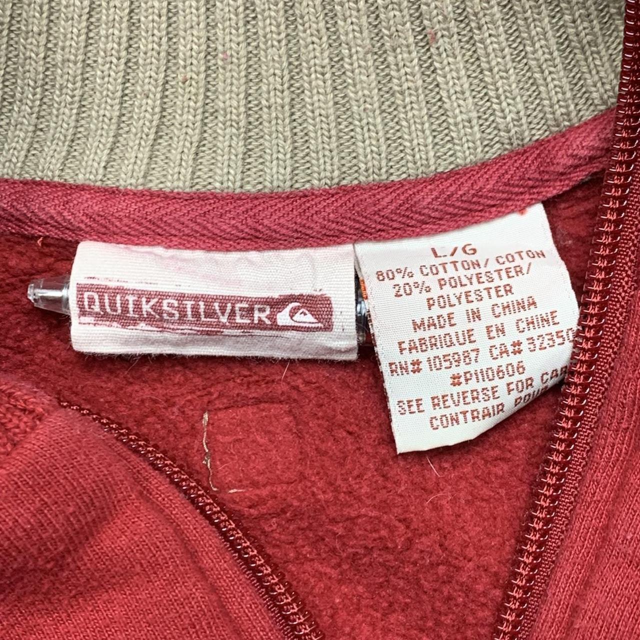 Quiksilver vintage 90s knit zip red boxy baggy cardigan surf skate jumper sweater top -