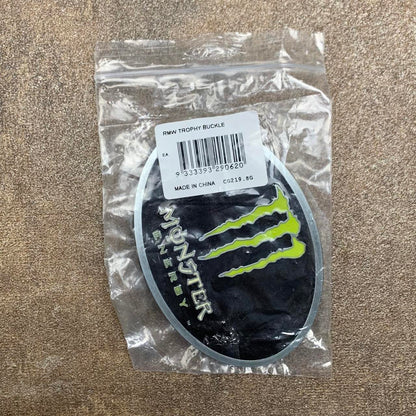 Monster Energy black green silver belt buckle
