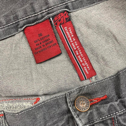 School Of Hard Knocks 90s baggy graphic black grey jorts