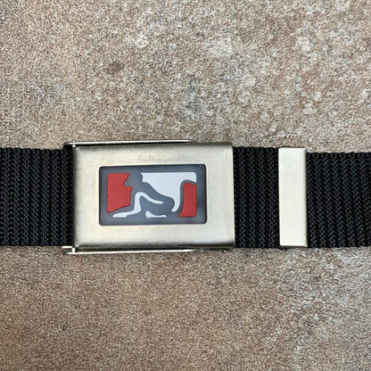 Drunknmunky 00s black webbed buckle belt