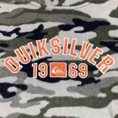 Quiksilver 00s camo khaki graphic hoodie