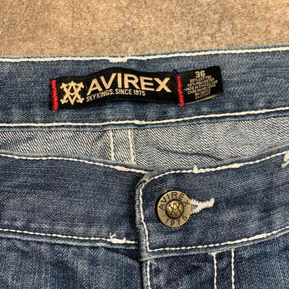 Avirex 00s baggy navy blue denim jorts