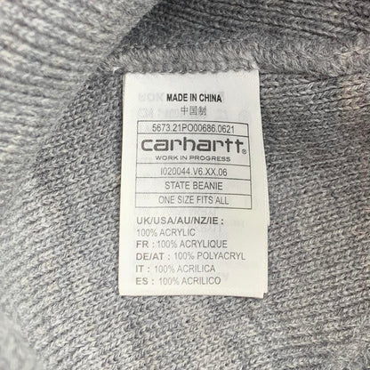 Carhartt W.I.P light grey logo beanie