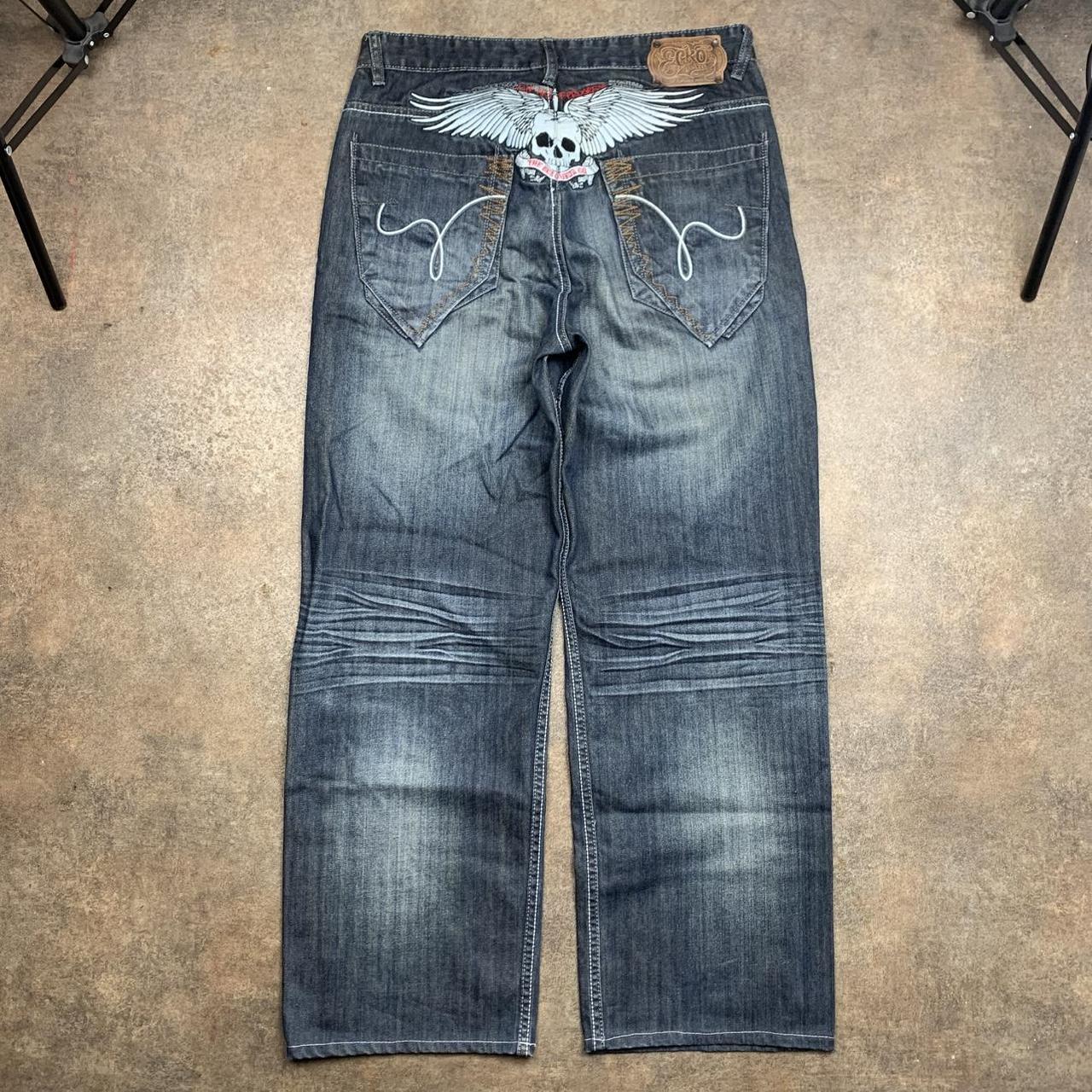 Ecko Unltd. 00s baggy navy graphic jeans