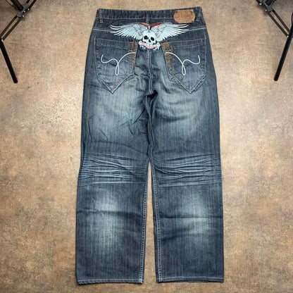 Ecko Unltd. 00s baggy navy graphic jeans