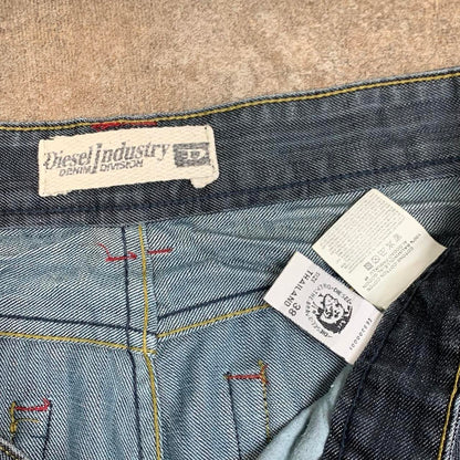 Diesel 00s baggy grey navy graphic denim jeans