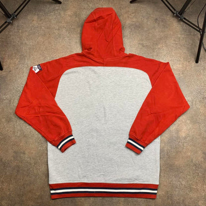 adidas red grey graphic zip hoodie