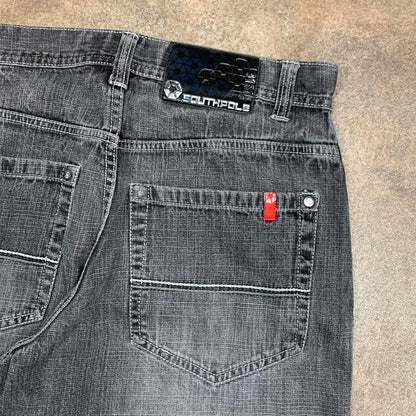 Southpole 00s red tab black grey baggy denim jeans