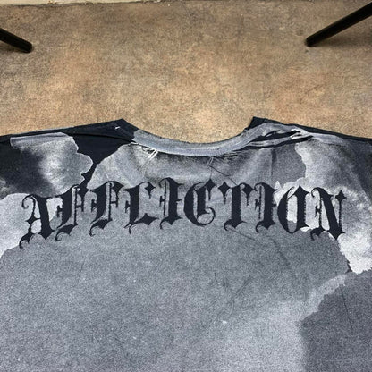 Affliction 00s black grey grunge graphic tee