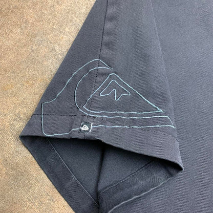 Quiksilver 00s black navy graphic baggy jorts