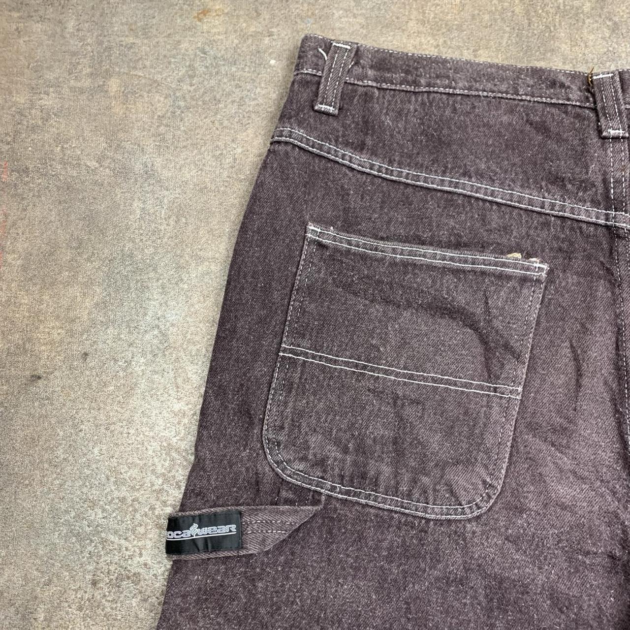 Rocawear 90s brown-purple carpenter baggy denim jorts