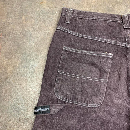 Rocawear 90s brown-purple carpenter baggy denim jorts