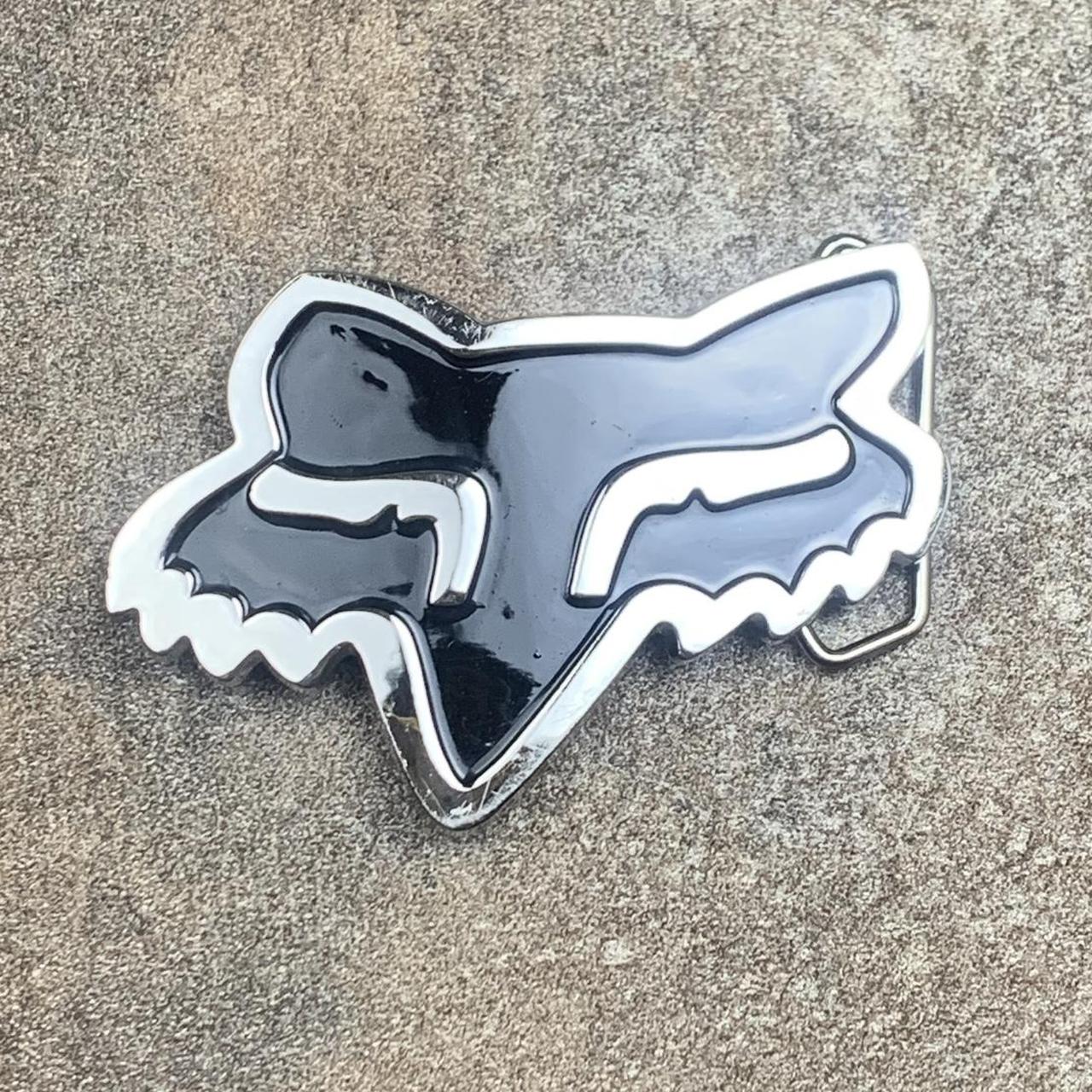 Fox Racing 00s black silver grunge belt buckle