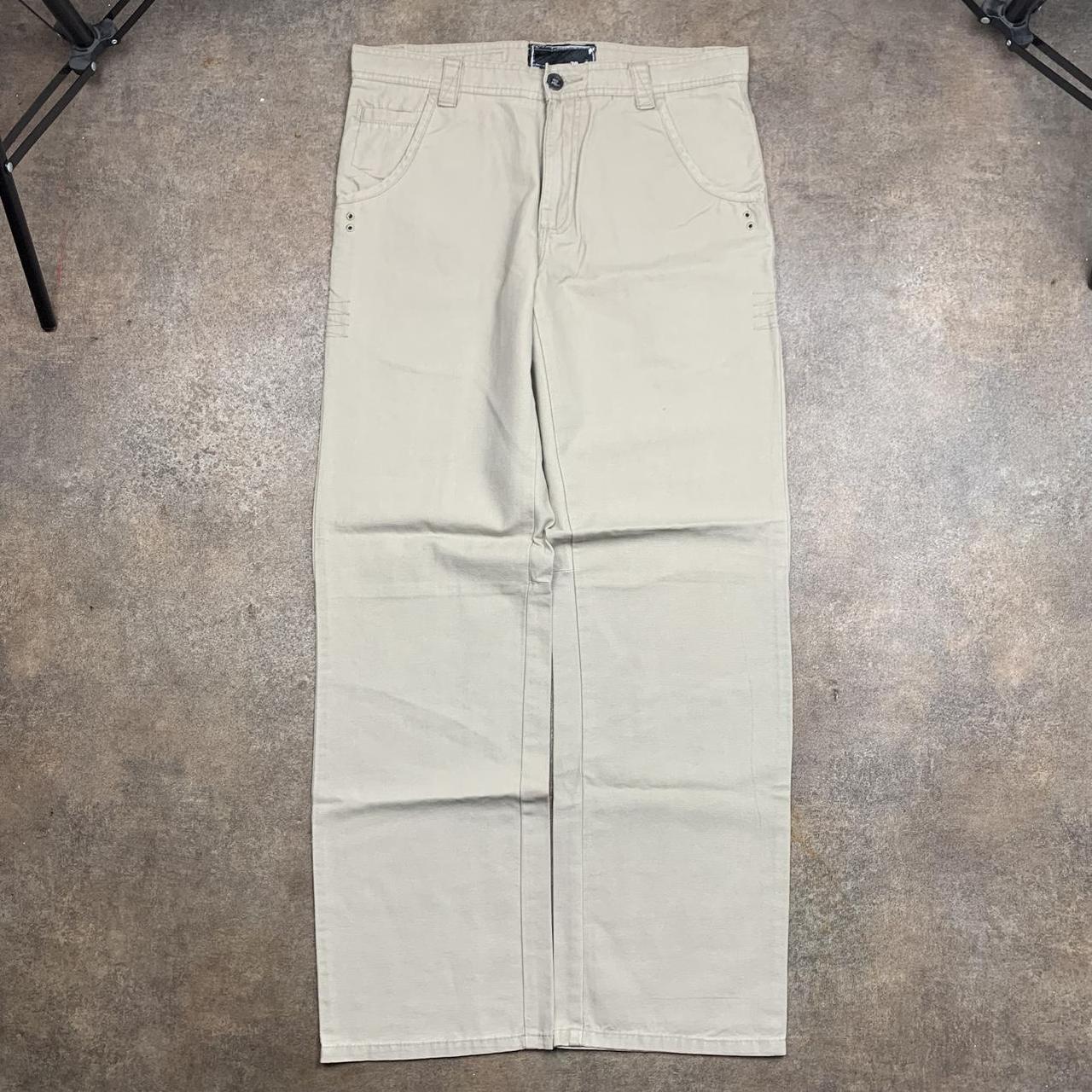 Oakley 00s cream beige baggy logo jeans