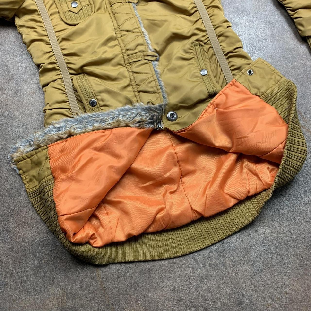 Avirex 00s utilised split hood mustard zip long coat