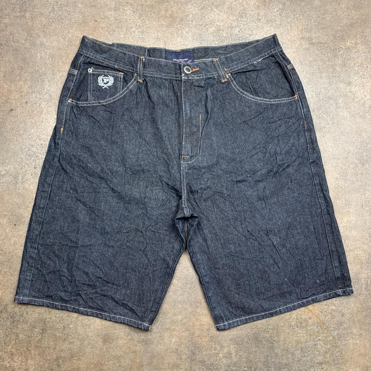 Phat Farm 90s baggy graphic navy denim jorts