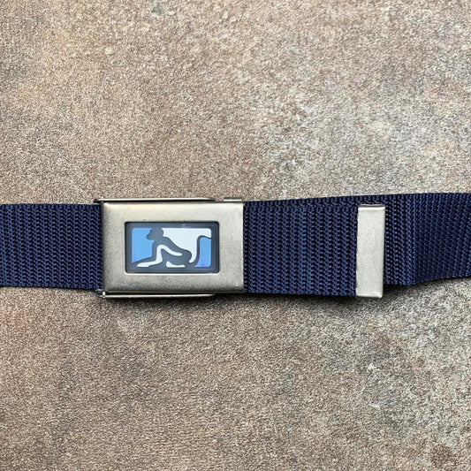 Drunknmunky 00s navy webbed buckle belt