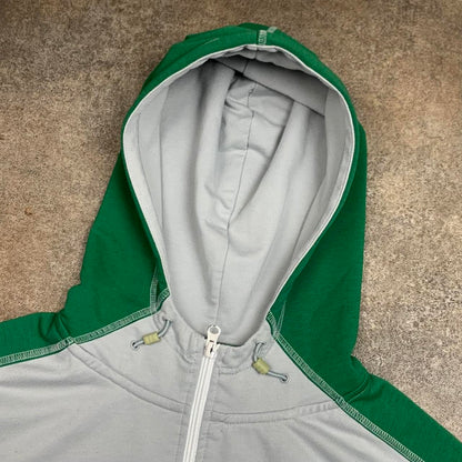 Billabong 00s white green graphic baggy hoodie