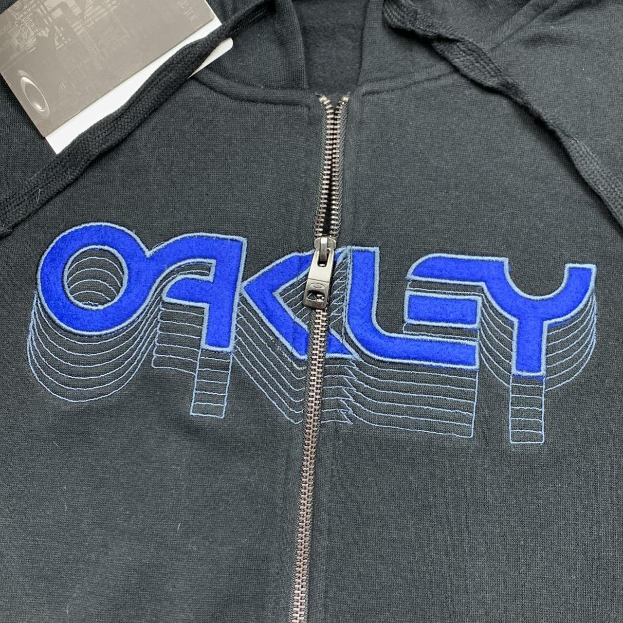 Oakley 00s black blue boxy zip hoodie
