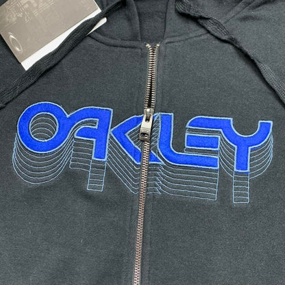 Oakley 00s black blue boxy zip hoodie