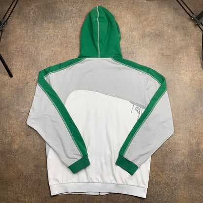 Billabong 00s white green graphic baggy hoodie