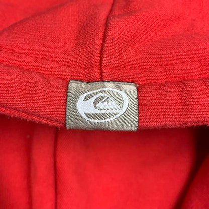 Quiksilver 90s red graphic boxy zip hoodie