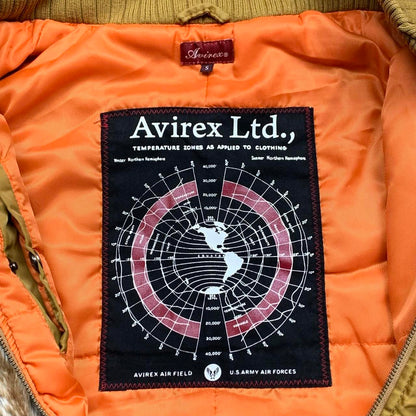 Avirex 00s utilised split hood mustard zip long coat