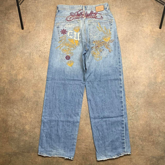 Ecko Unltd. 00s baggy blue graphic grunge denim jeans