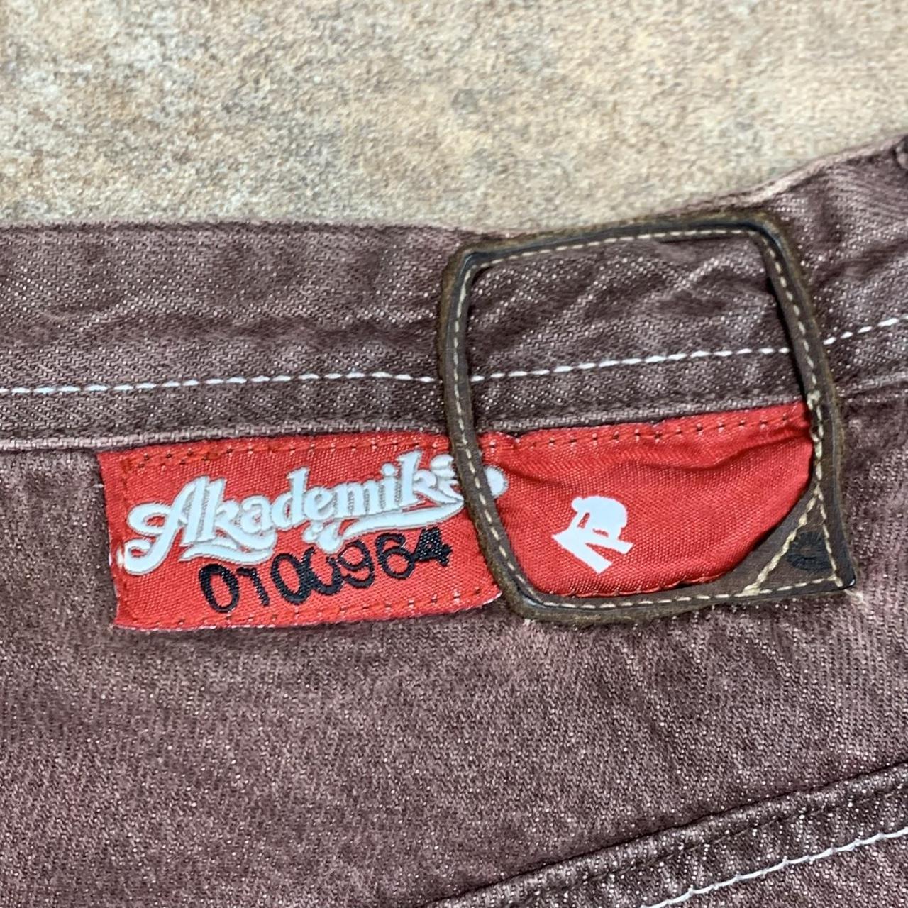 Akademiks 90s baggy graphic maroon denim jeans