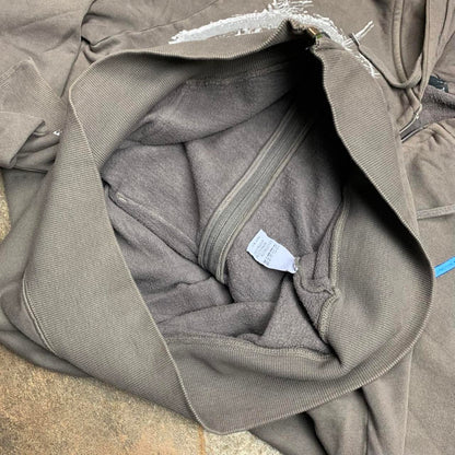 O'Neill 00s graphic brown baggy zip hoodie
