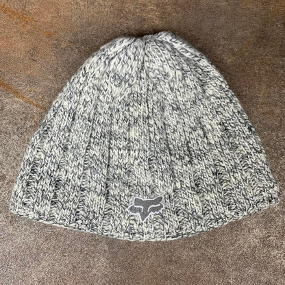 Fox Racing 00s fleece white grey beanie