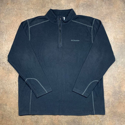 Columbia black grey quarter zip fleece