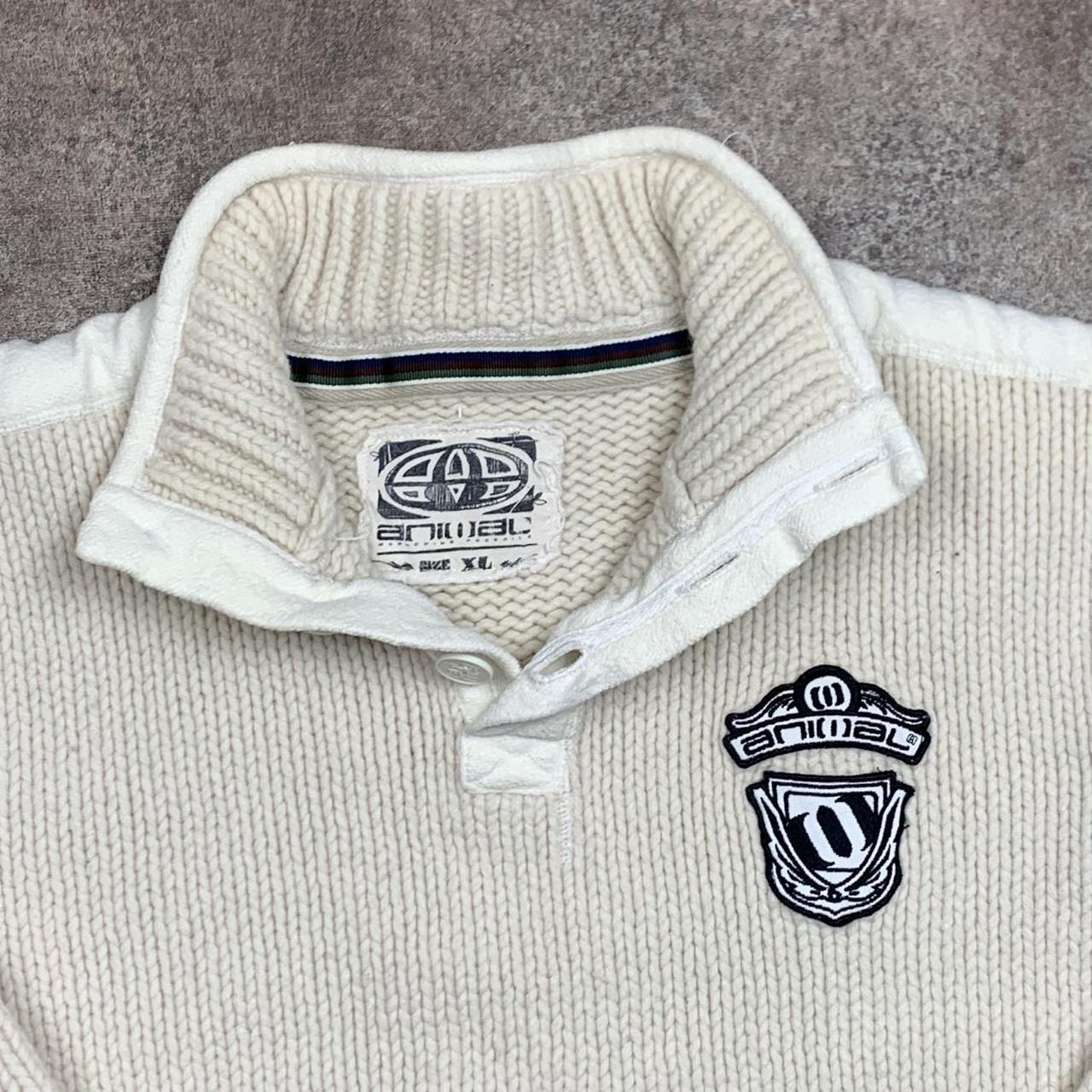 Animal 00s white cream chunky knit jumper