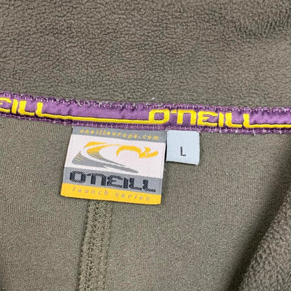 O'Neill 00s cream brown quarter zip fleece