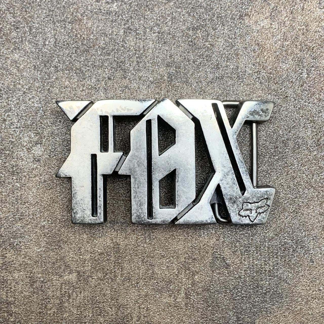 Fox Racing vintage Y2K grunge skate emo metal grey belt buckle
