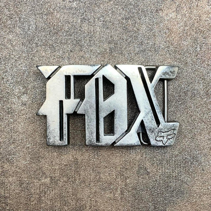 Fox Racing vintage Y2K grunge skate emo metal grey belt buckle