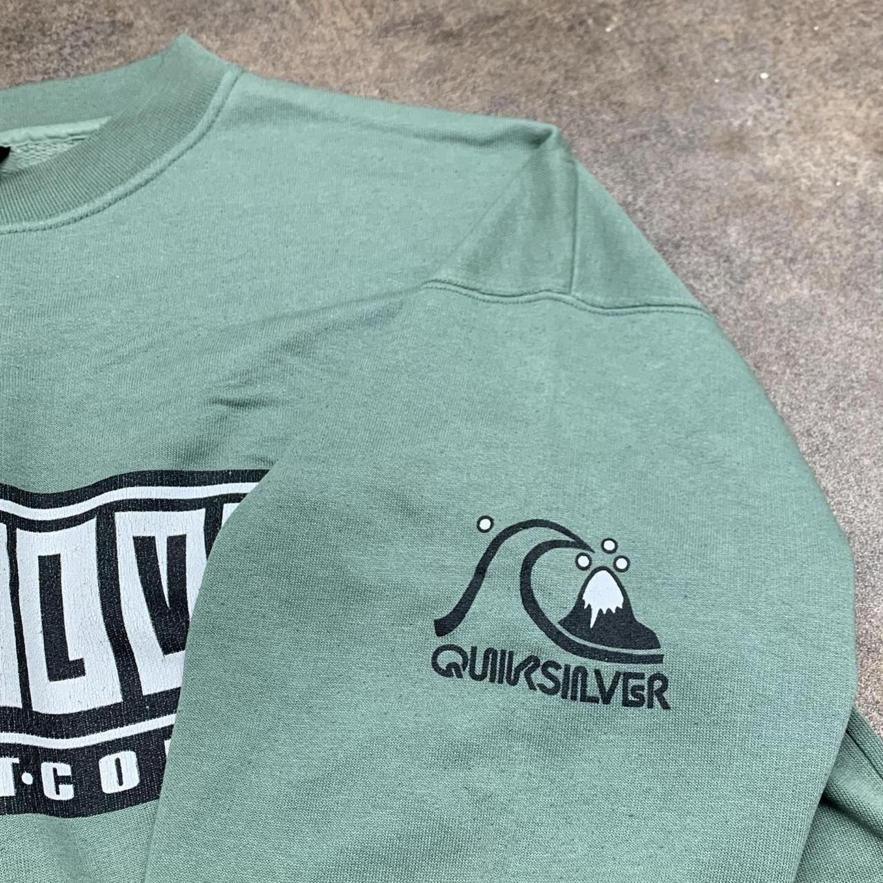 Quiksilver 90s green graphic boxy sweatshirt