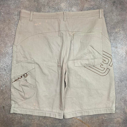 Billabong 00s beige graphic baggy cargo shorts