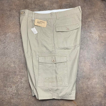 Oakley 00s cream beige baggy denim shorts
