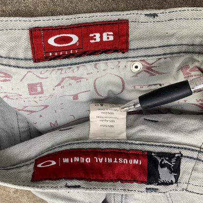 Oakley Software 00s baggy white grey carpenter jeans